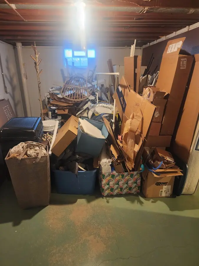 Roll-off dumpster container at job site for 20 Yard Dumpster Rental in Derby